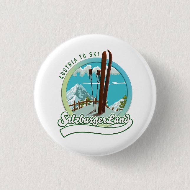 Salzburgerland Austrian Ski Button (Front)