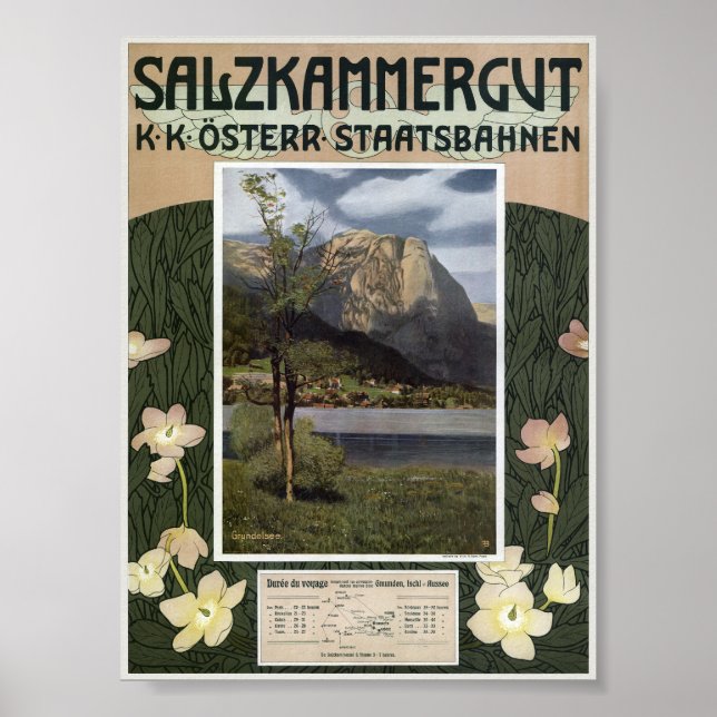 Salzkammergut Austria Vintage Poster 1910 (Front)