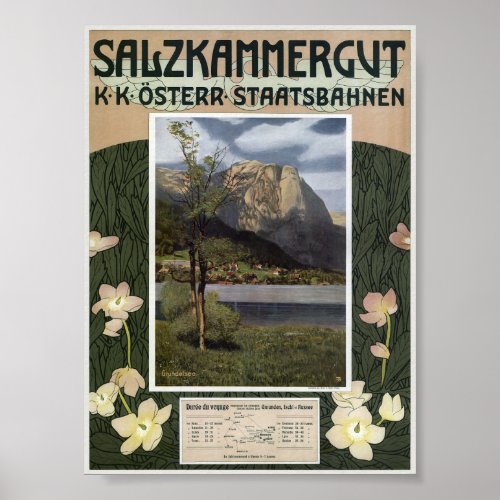 Salzkammergut Austria Vintage Poster 1910