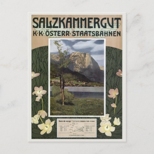 Salzkammergut Austria Vintage Poster 1910 Postcard