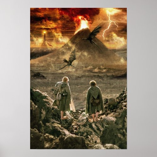 Sam and FRODO Approaching Mount Doom Poster