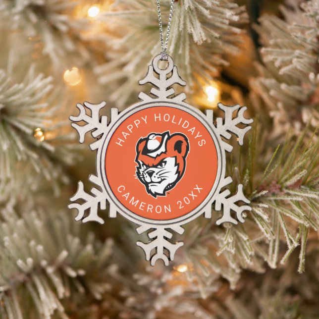 Sam Houston Bearkats Snowflake Pewter Christmas Ornament (Tree)