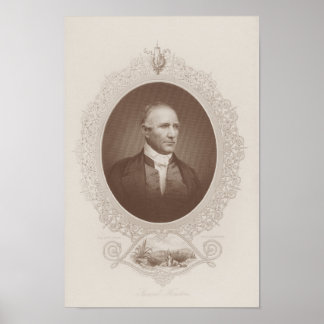 Sam Houston Engraved Portrait Poster