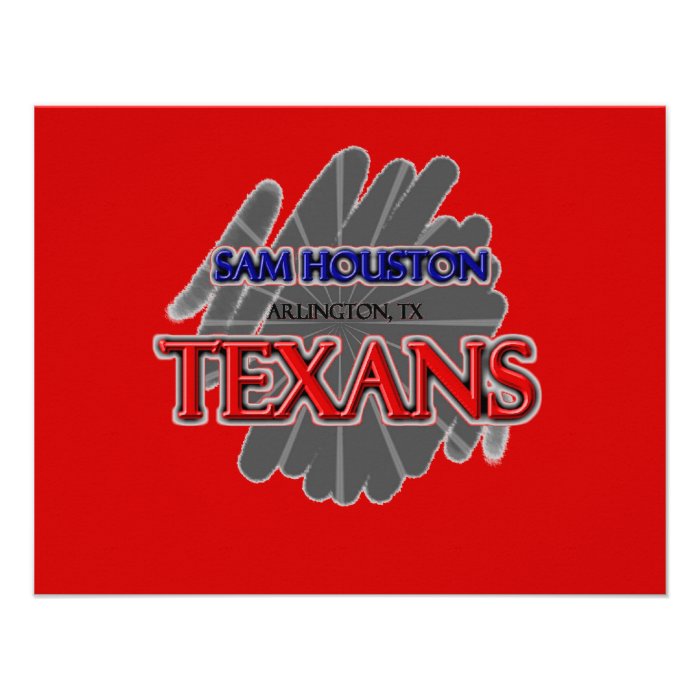 Sam Houston High School Texans   Arlington, TX Personalized Invitation