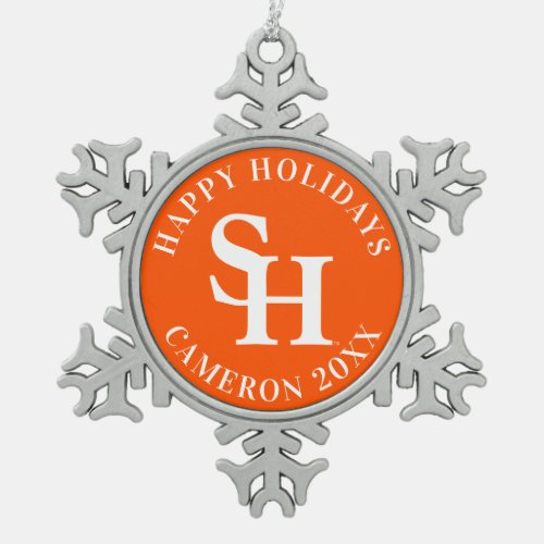 Sam Houston Institutional Mark Snowflake Pewter Christmas Ornament