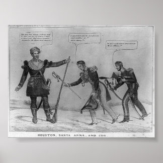 Sam Houston, Santa Anna, and Cos, 1836 Poster