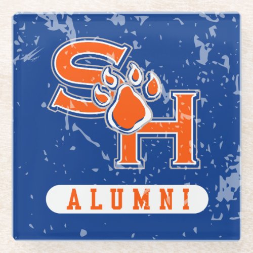 Sam Houston State Alumni Distressed Glass Coaster