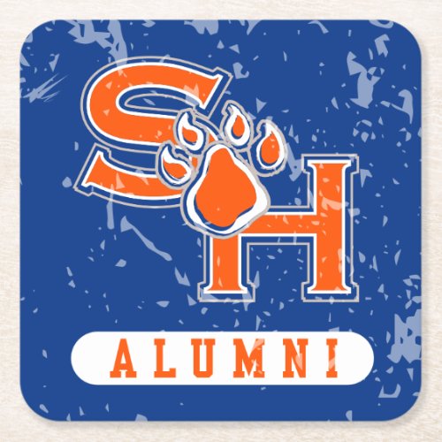 Sam Houston State Alumni Distressed Square Paper Coaster