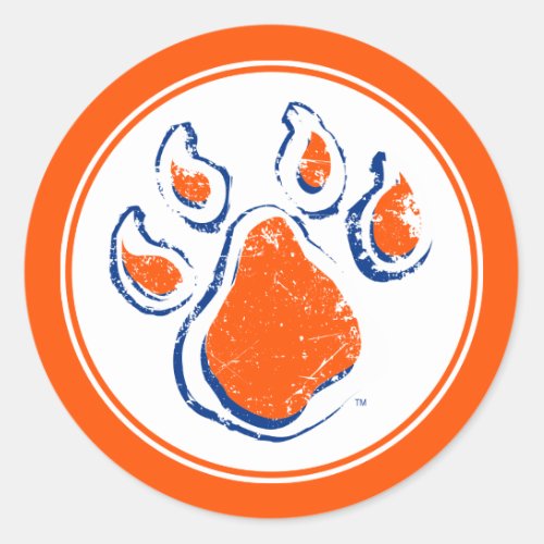 Sam Houston State Bearkat Paw Distressed Classic Round Sticker