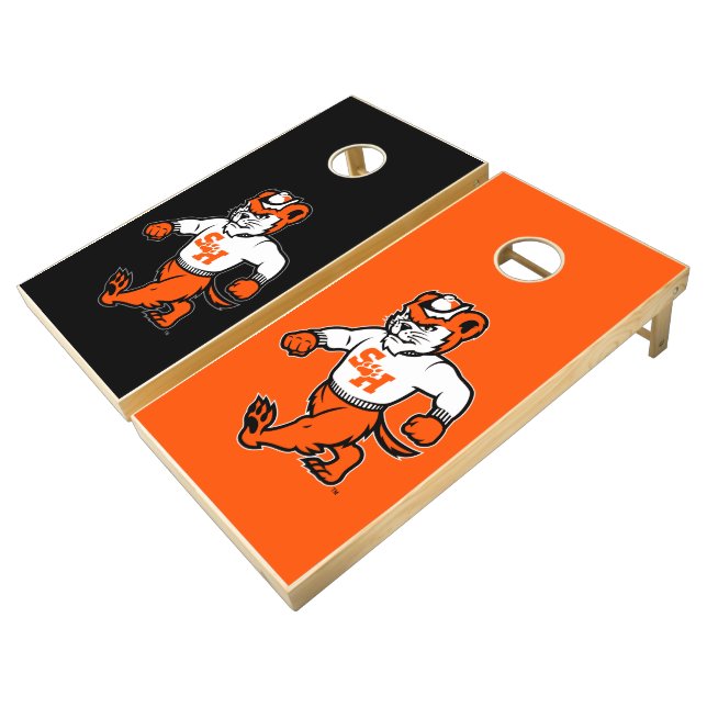Sam Houston State University Bearkat Cornhole Set (Angled)