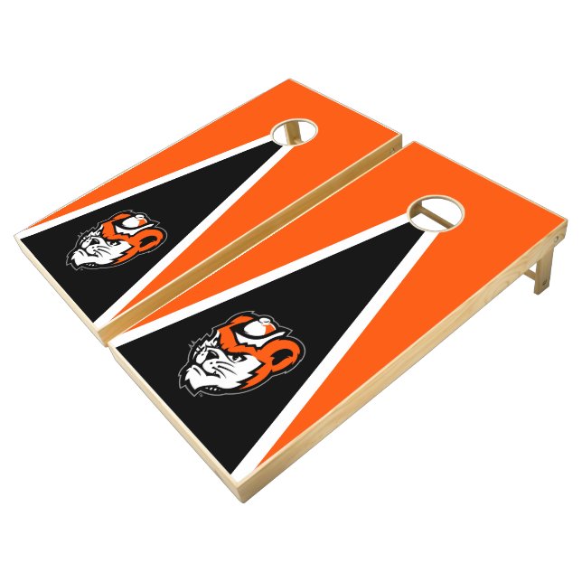 Sam Houston State University Bearkat Mascot Cornhole Set (Angled)