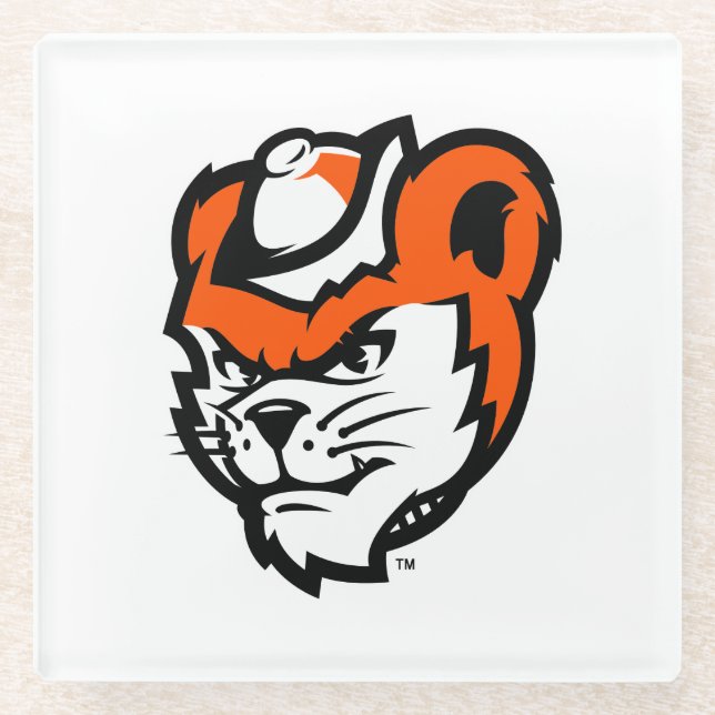Sam Houston State University Bearkat Mascot Glass Coaster (Front)