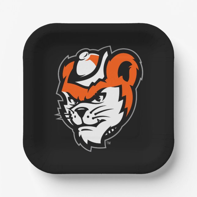 Sam Houston State University Bearkat Mascot Paper Plates (Front)