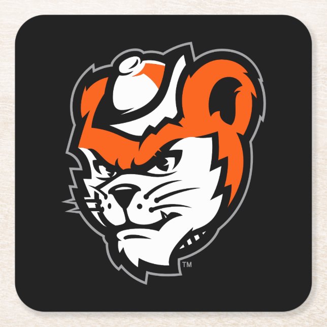Sam Houston State University Bearkat Mascot Square Paper Coaster (Front)