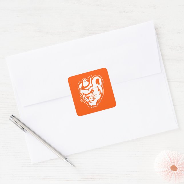 Sam Houston State University Bearkat Mascot Square Sticker (Envelope)