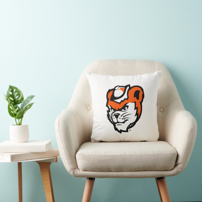 Sam Houston State University Bearkat Mascot Throw Pillow (Chair)