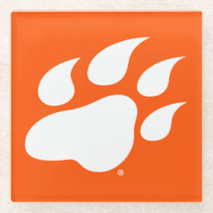 Sam Houston State University Bearkat Paw Print Glass Coaster