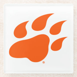 Sam Houston State University Bearkat Paw Print Glass Coaster