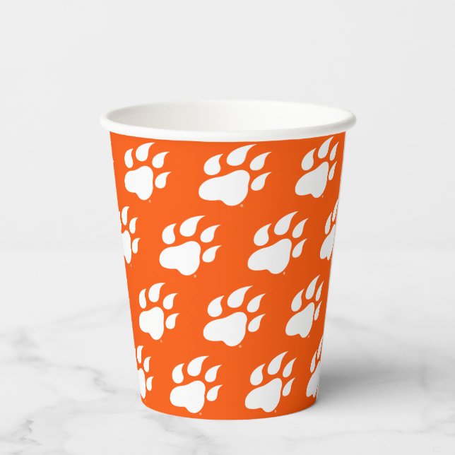 Sam Houston State University Bearkat Paw Print Paper Cups (Back)