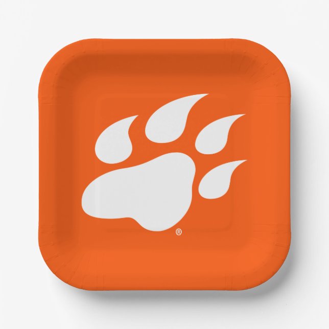 Sam Houston State University Bearkat Paw Print Paper Plates (Front)