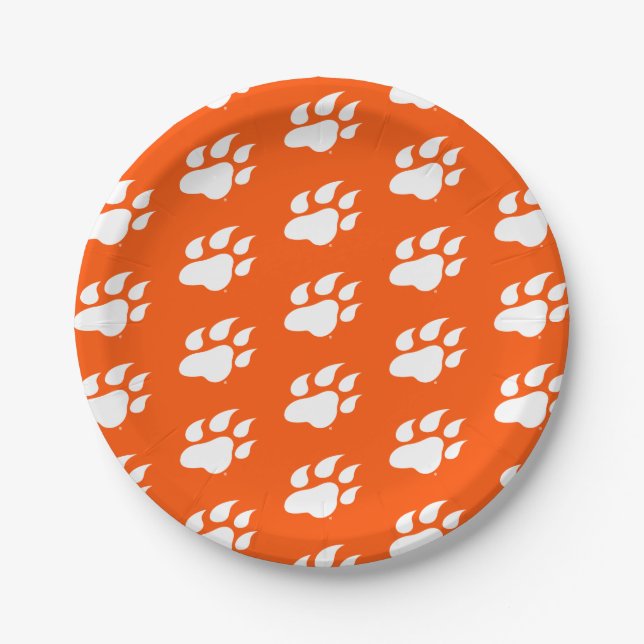 Sam Houston State University Bearkat Paw Print Paper Plates (Front)