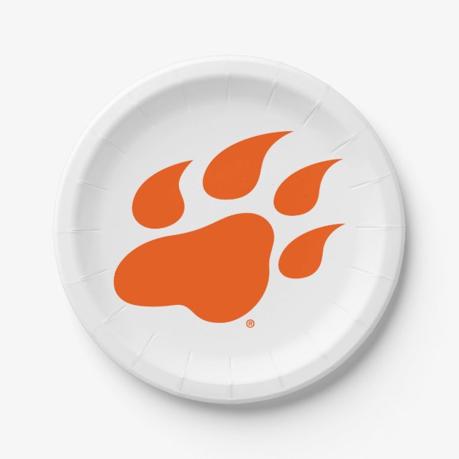Sam Houston State University Bearkat Paw Print Paper Plates (Front)
