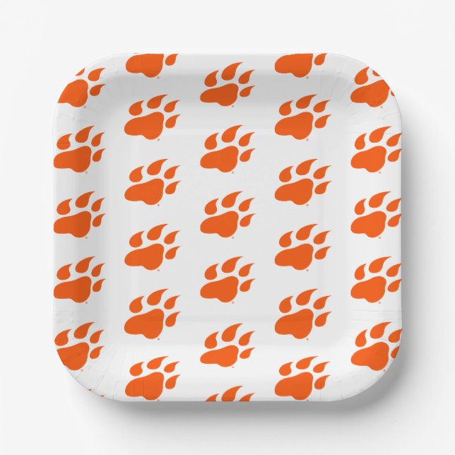 Sam Houston State University Bearkat Paw Print Paper Plates (Front)