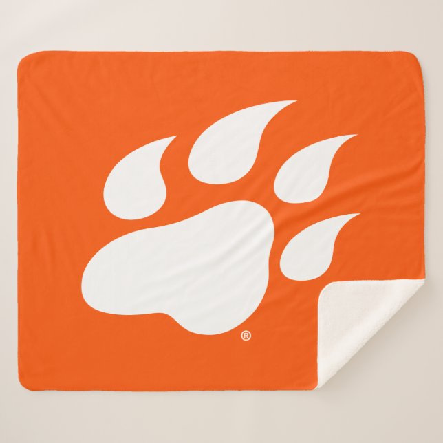 Sam Houston State University Bearkat Paw Print Sherpa Blanket (Front (Horizontal))