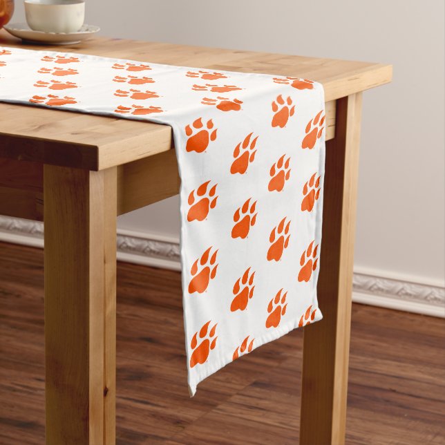 Sam Houston State University Bearkat Paw Print Short Table Runner (In Situ)