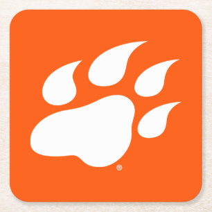 Sam Houston State University Bearkat Paw Print Square Paper Coaster