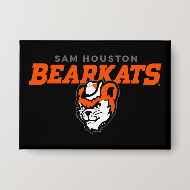 Sam Houston State University Bearkats Mascot Head Button (Front)