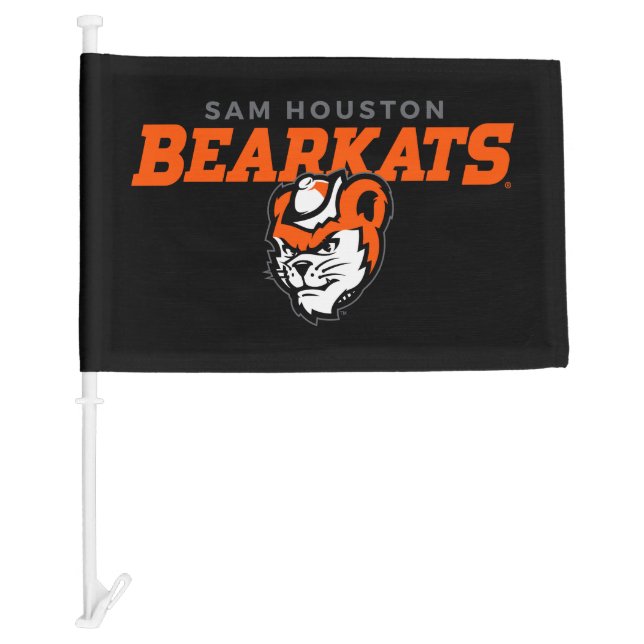 Sam Houston State University Bearkats Mascot Head Car Flag (Front)