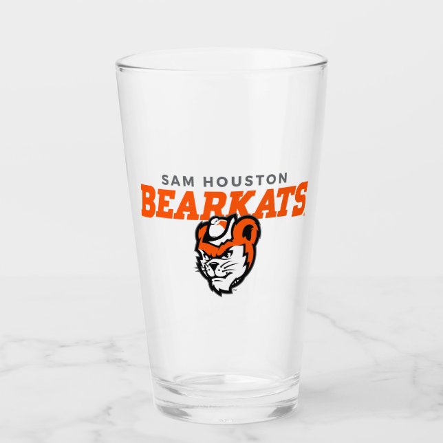 Sam Houston State University Bearkats Mascot Head Glass (Front)
