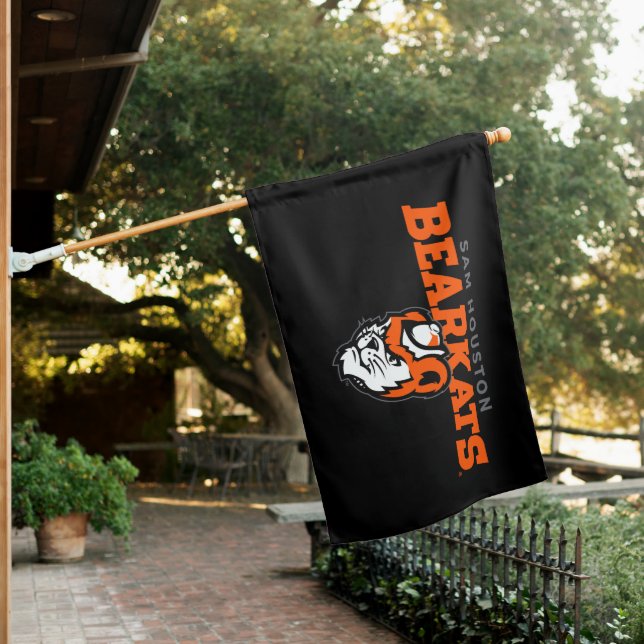 Sam Houston State University Bearkats Mascot Head House Flag (In SItu)