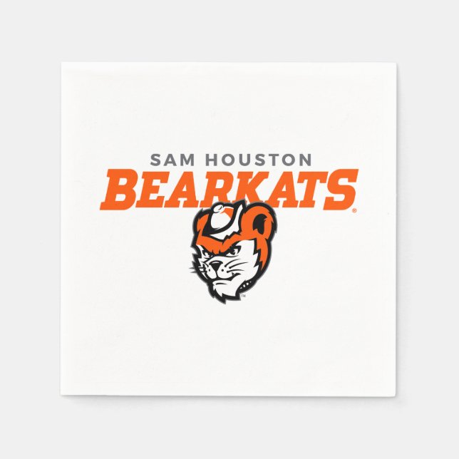 Sam Houston State University Bearkats Mascot Head Napkins (Front)