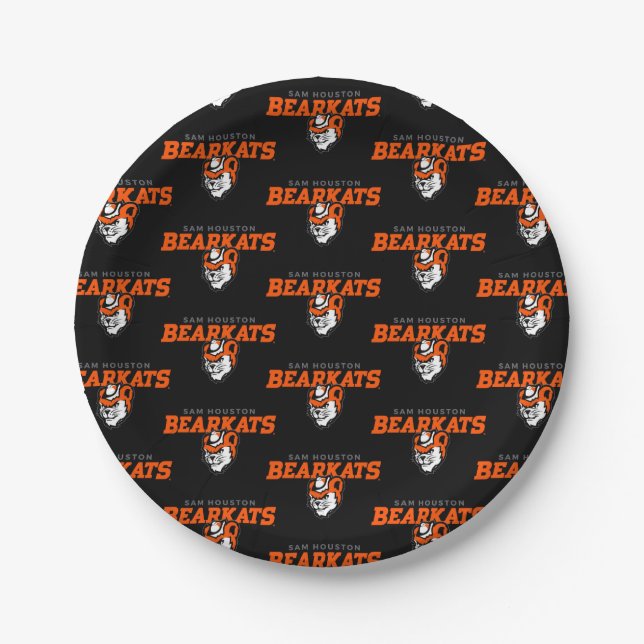 Sam Houston State University Bearkats Mascot Head Paper Plates (Front)