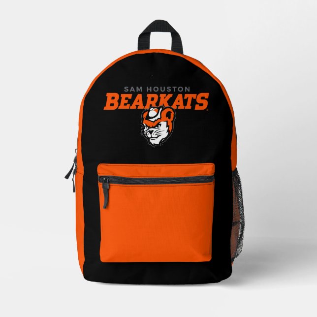 Sam Houston State University Bearkats Mascot Head Printed Backpack (Front)