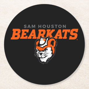 Sam Houston State University Bearkats Mascot Head Round Paper Coaster