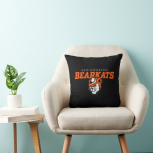 Sam Houston State University Bearkats Mascot Head Throw Pillow