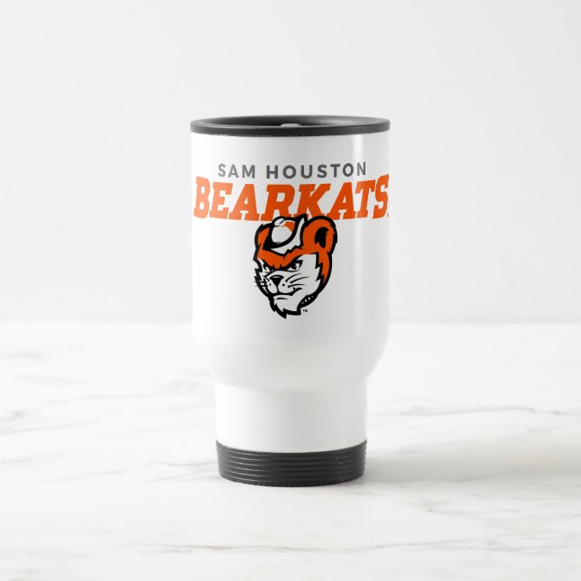 Sam Houston State University Bearkats Mascot Head Travel Mug (Center)