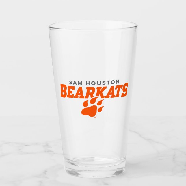 Sam Houston State University Bearkats Paw Print Glass (Front)