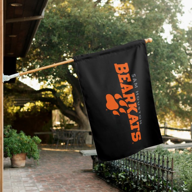 Sam Houston State University Bearkats Paw Print House Flag (In SItu)