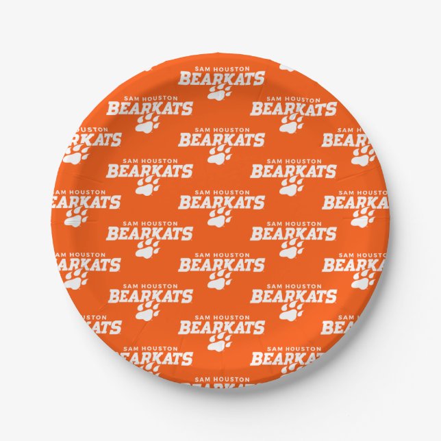 Sam Houston State University Bearkats Paw Print Paper Plates (Front)