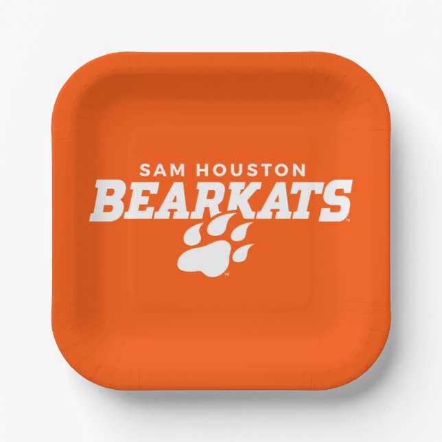 Sam Houston State University Bearkats Paw Print Paper Plates (Front)