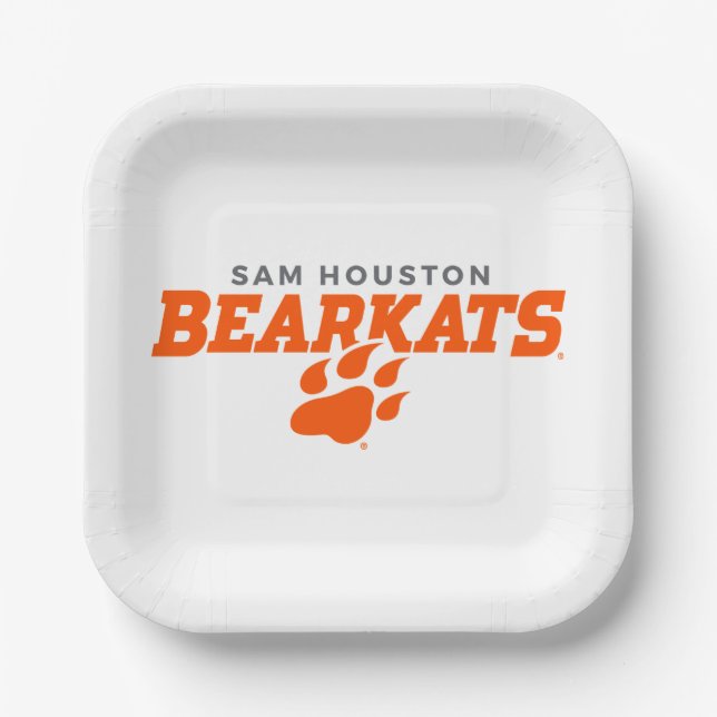 Sam Houston State University Bearkats Paw Print Paper Plates (Front)