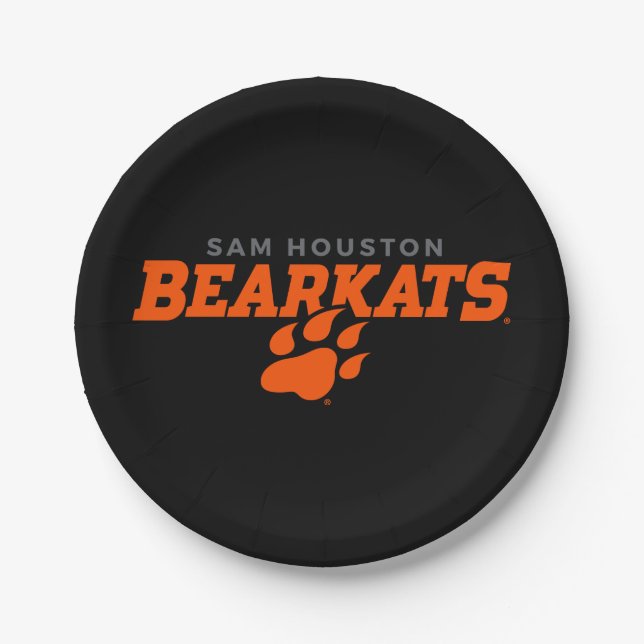 Sam Houston State University Bearkats Paw Print Paper Plates (Front)