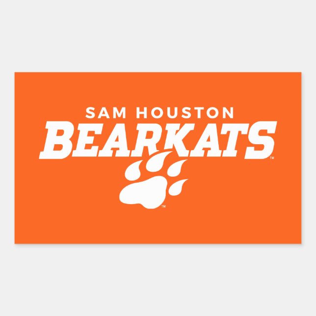 Sam Houston State University Bearkats Paw Print Rectangular Sticker (Front)