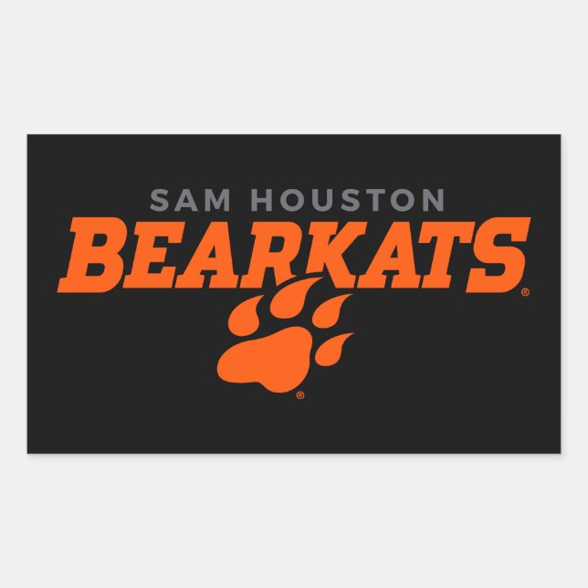 Sam Houston State University Bearkats Paw Print Rectangular Sticker (Front)