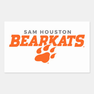 Sam Houston State University Bearkats Paw Print Rectangular Sticker