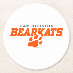 Sam Houston State University Bearkats Paw Print Round Paper Coaster